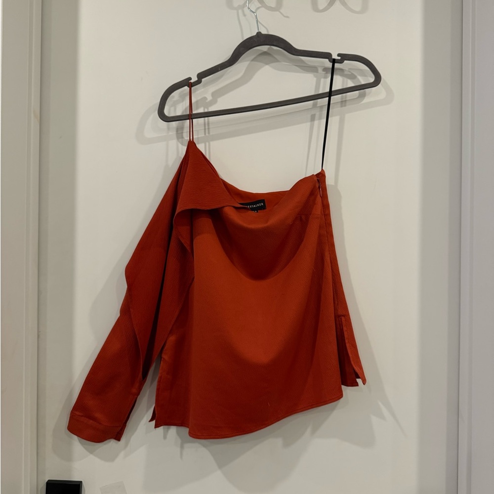 Stylestalker Red Asymmetrical Sleeveless Blouse